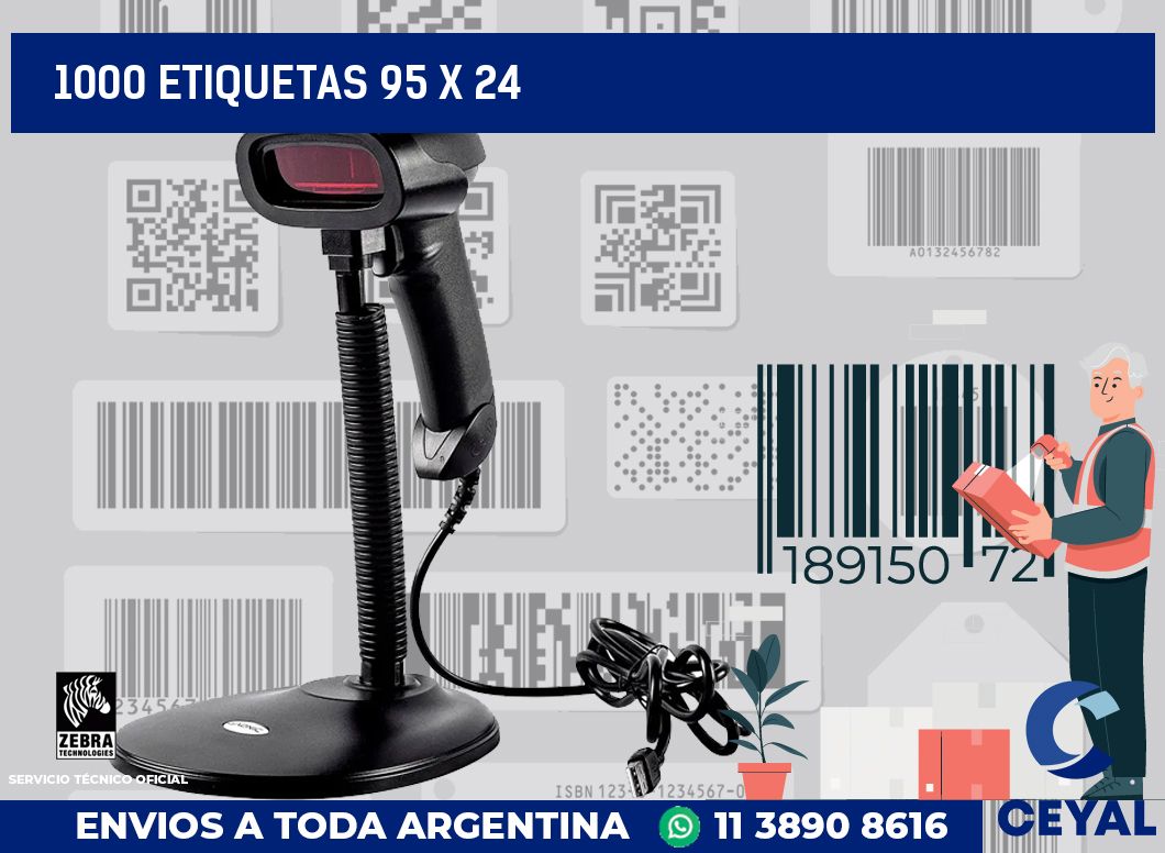 1000 etiquetas 95 x 24