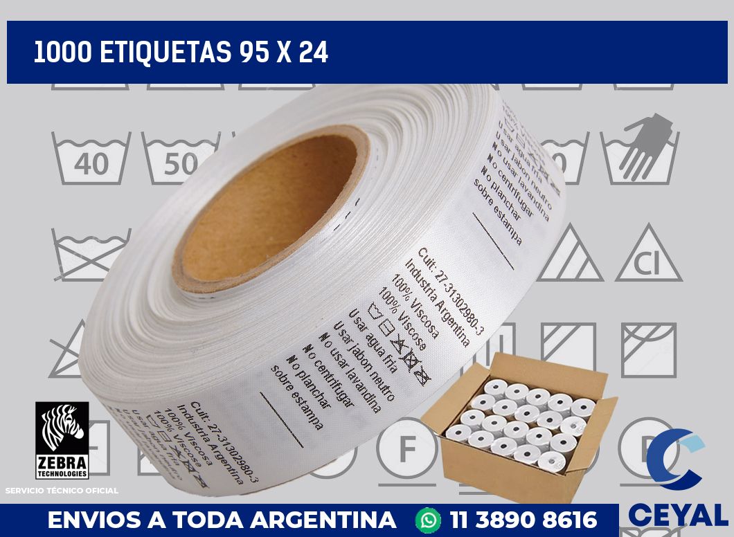 1000 etiquetas 95 x 24
