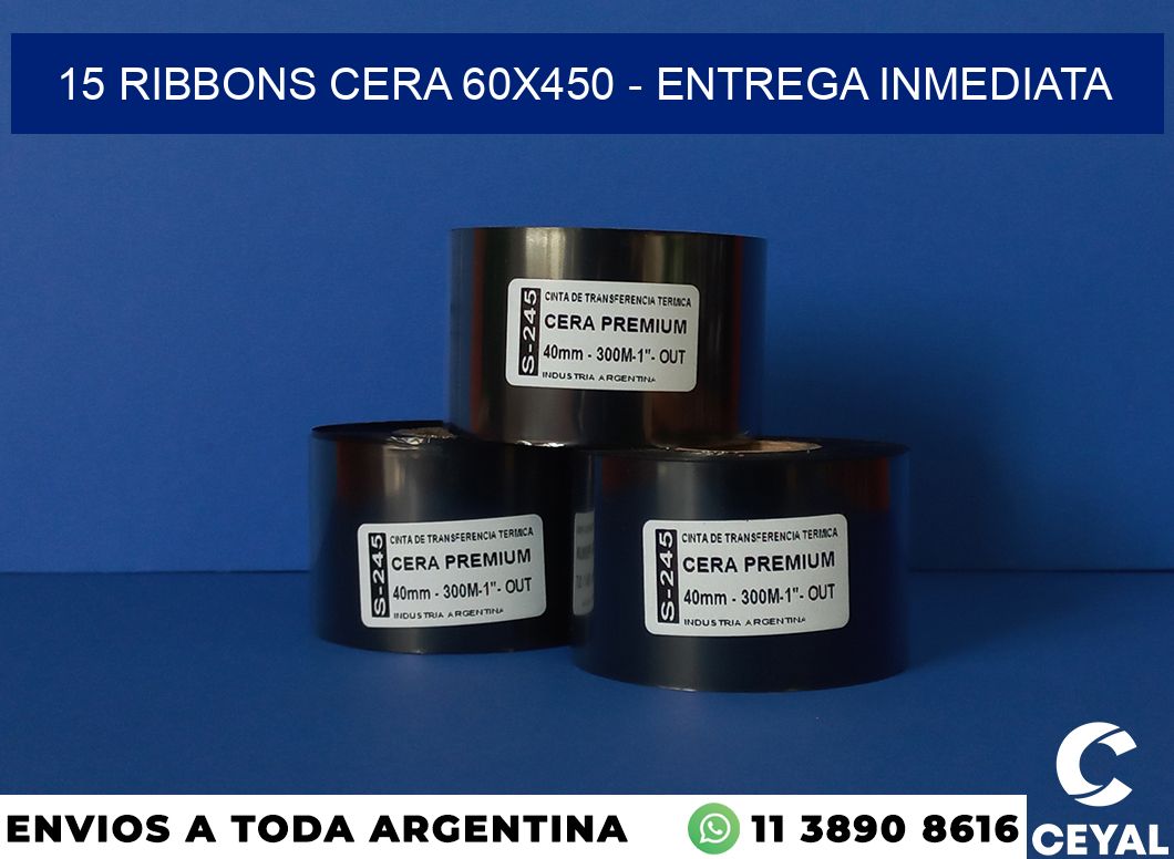 15 Ribbons cera 60×450 – Entrega inmediata