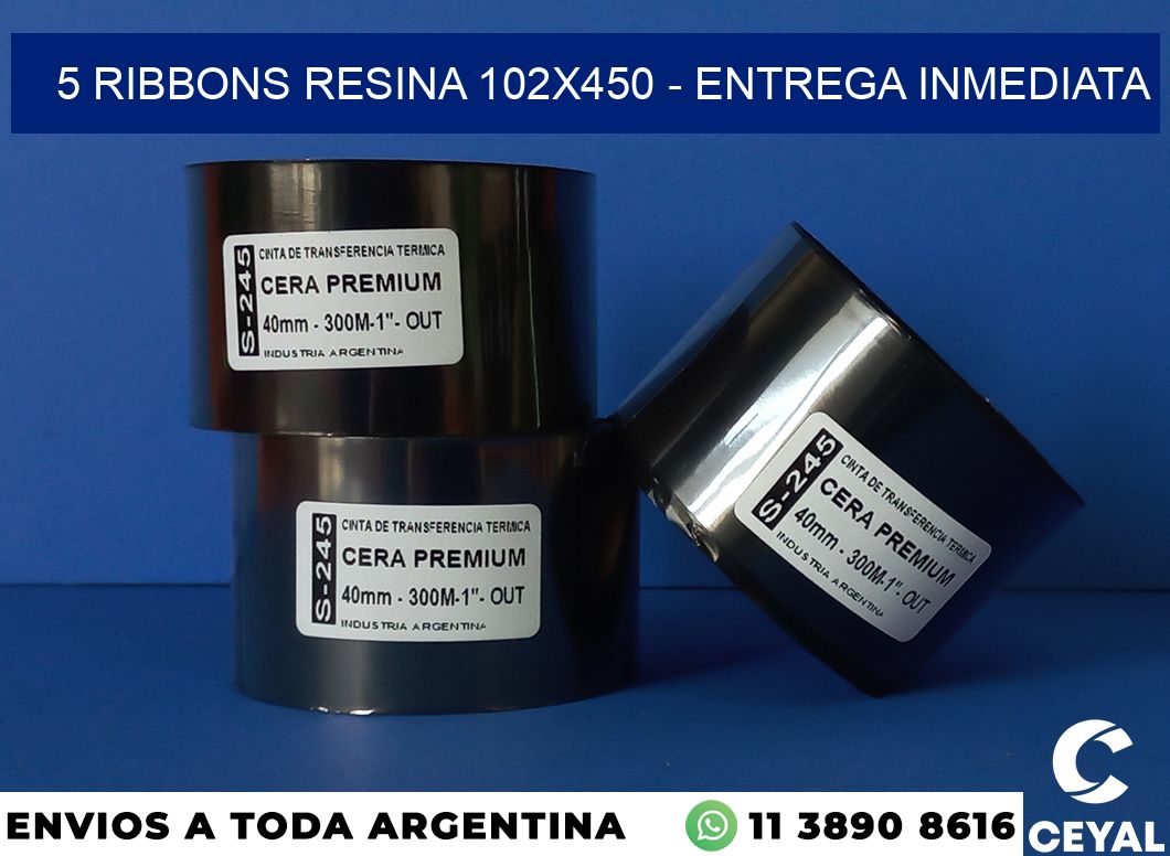 5 Ribbons resina 102×450 – Entrega inmediata