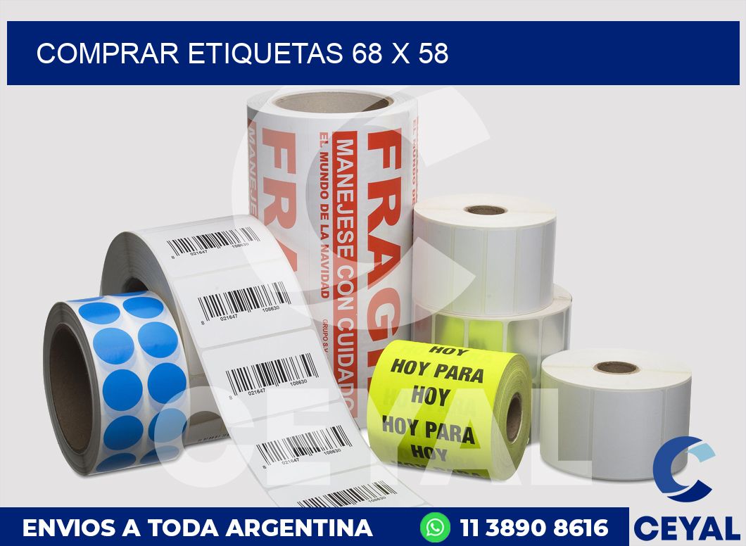 Comprar etiquetas 68 x 58