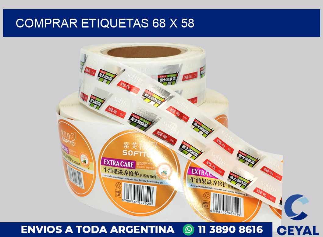 Comprar etiquetas 68 x 58