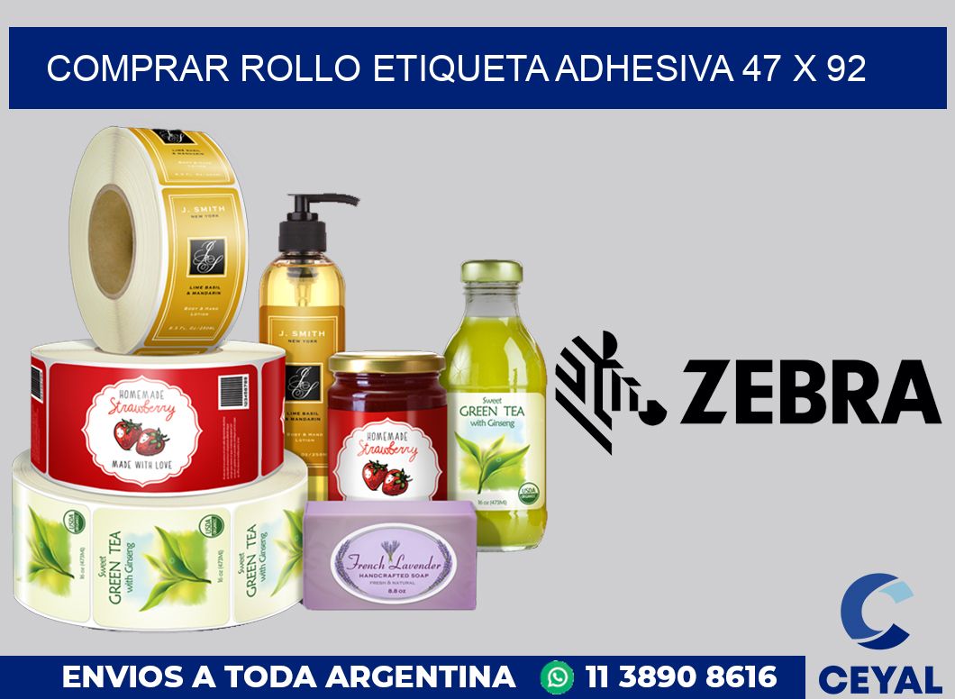 Comprar rollo etiqueta adhesiva 47 x 92
