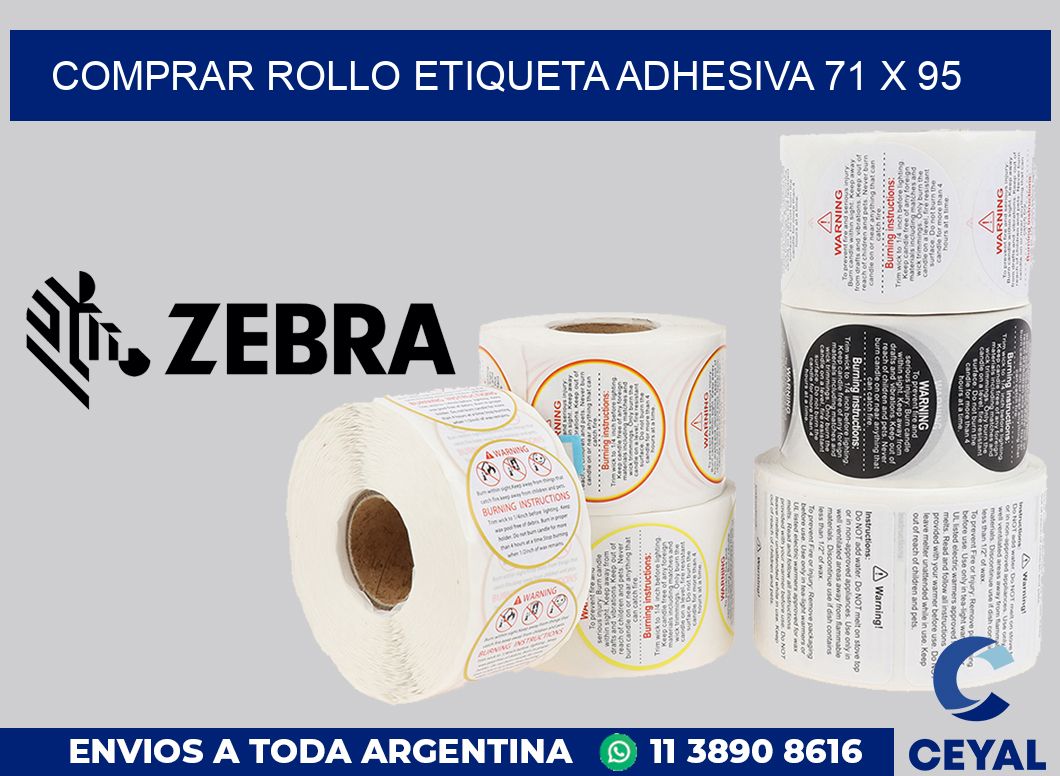 Comprar rollo etiqueta adhesiva 71 x 95