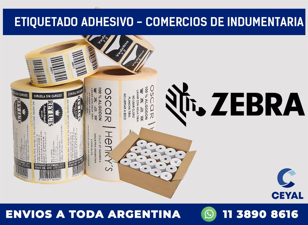 Etiquetado adhesivo – Comercios de indumentaria