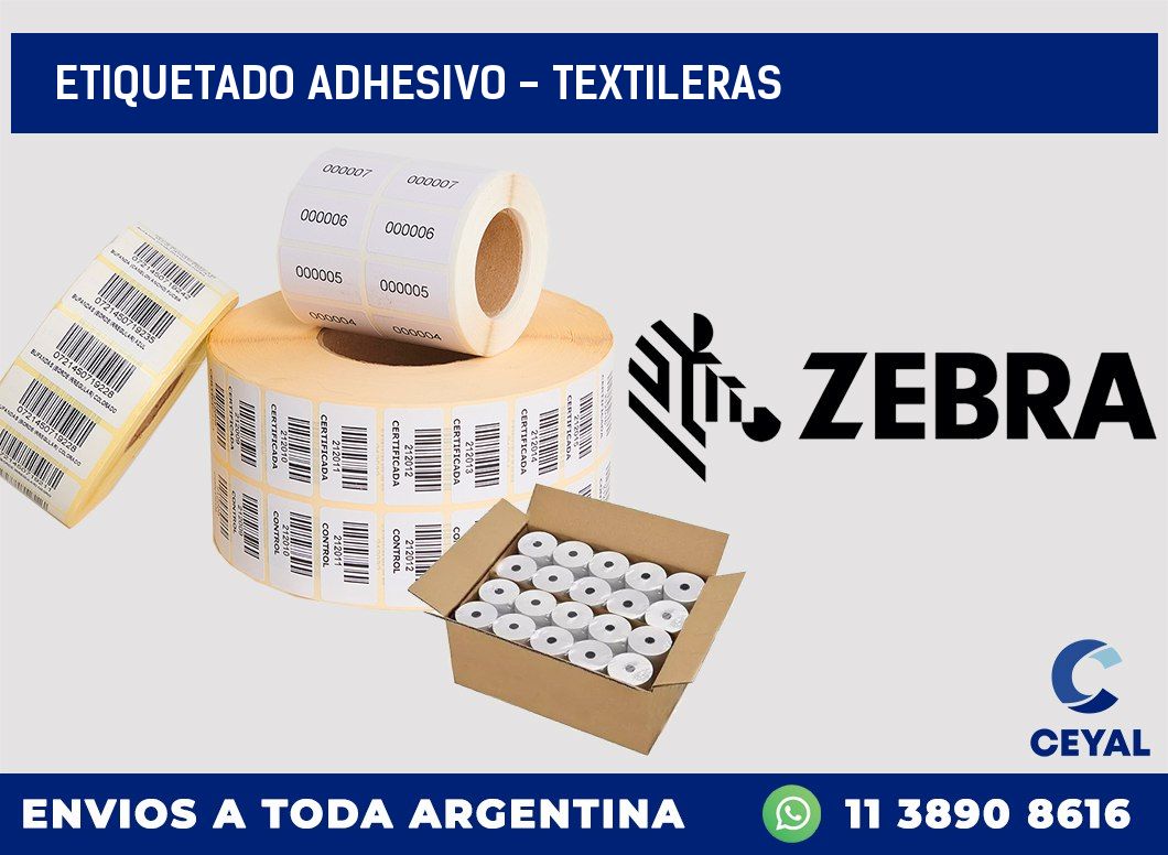 Etiquetado adhesivo - textileras