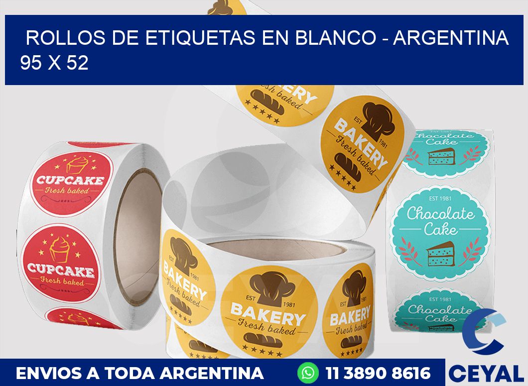 Rollos de etiquetas en blanco - Argentina 95 x 52