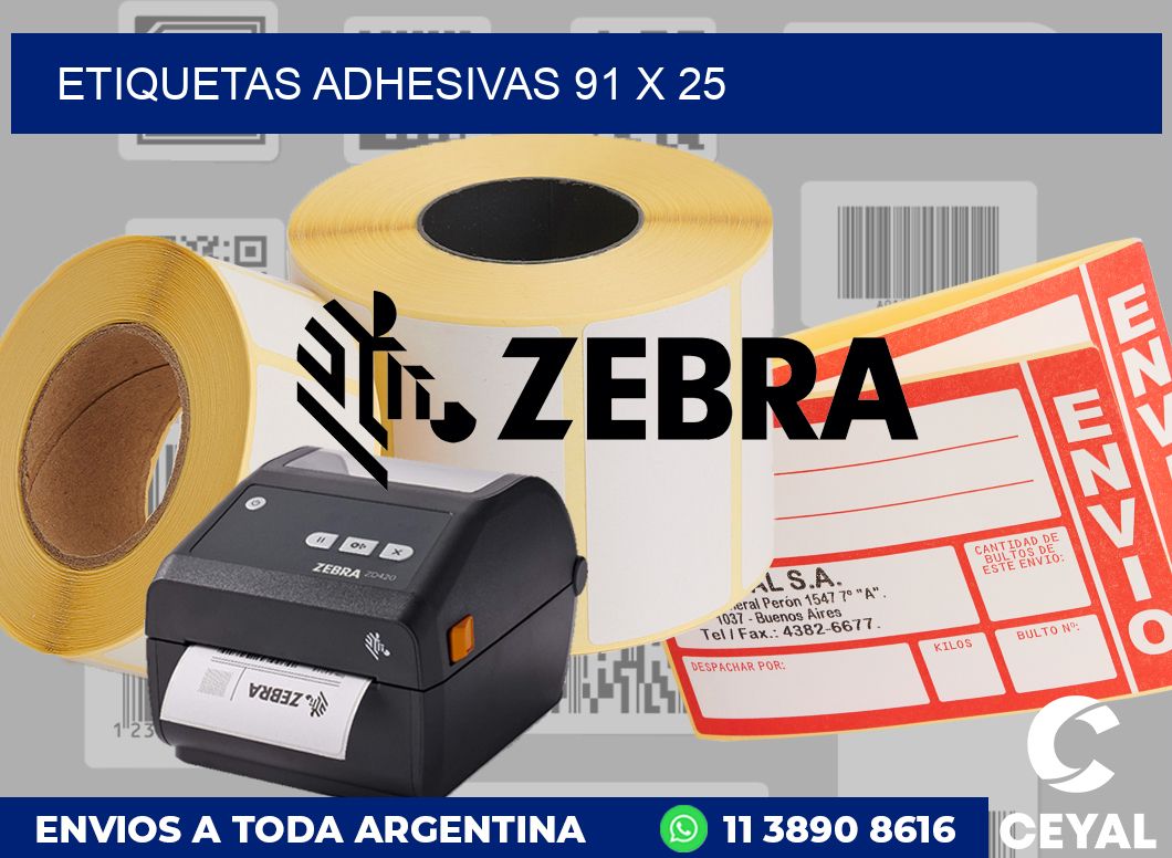etiquetas adhesivas 91 x 25