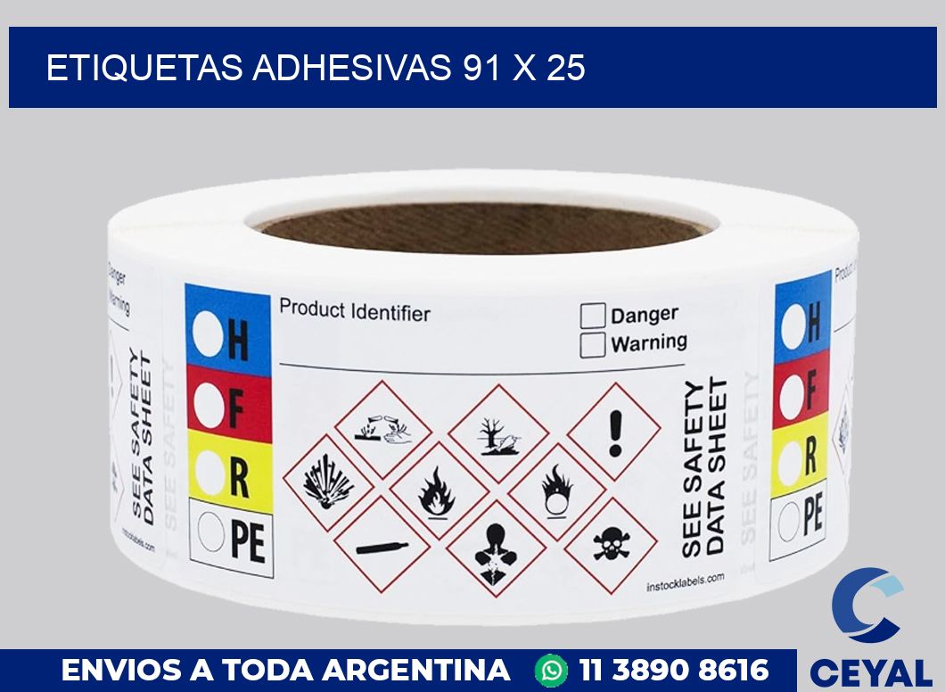 etiquetas adhesivas 91 x 25