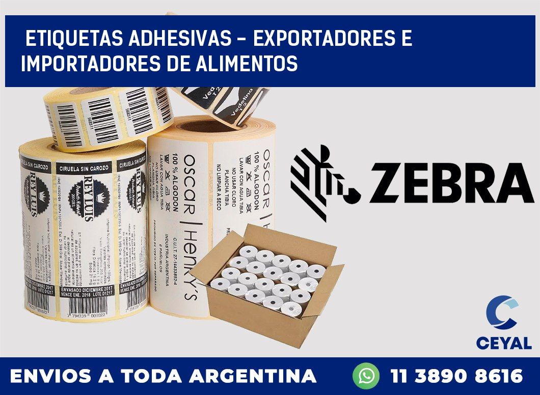 etiquetas adhesivas – exportadores e importadores de alimentos