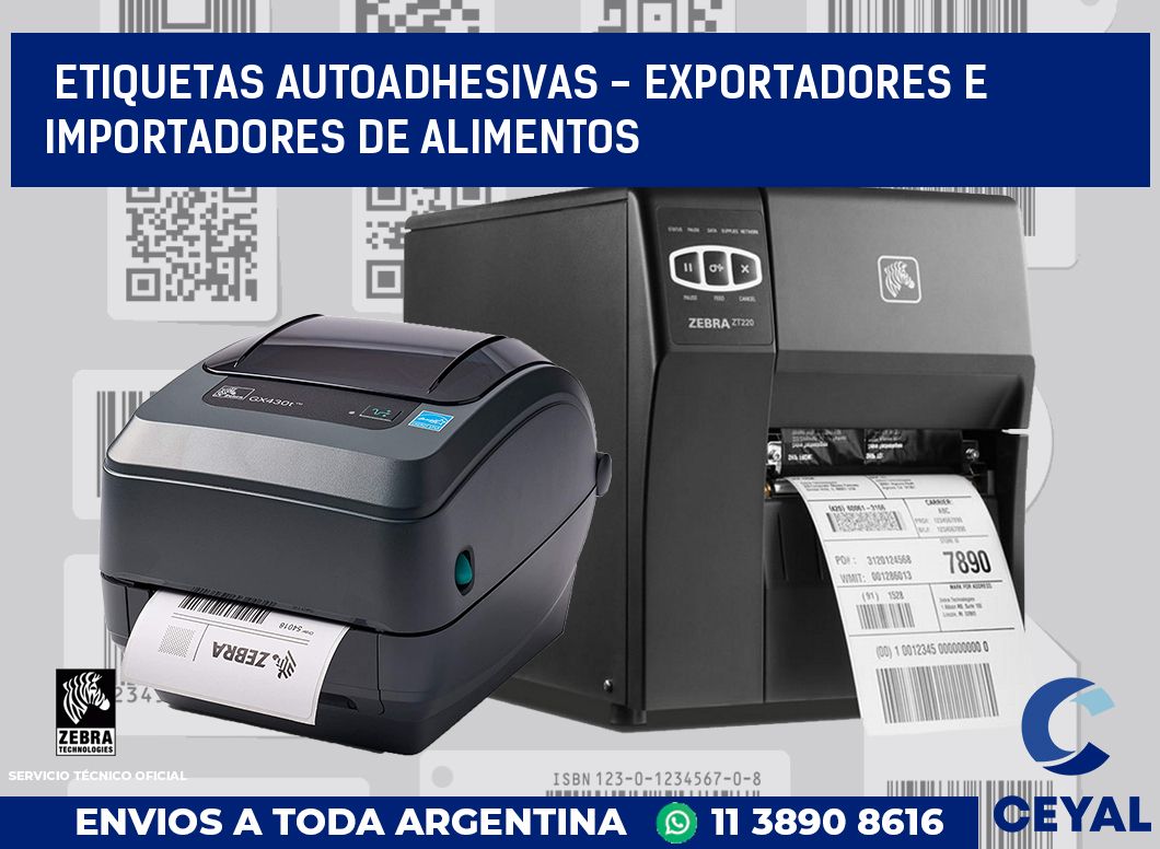 etiquetas autoadhesivas - exportadores e importadores de alimentos
