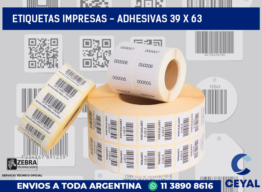 etiquetas impresas – Adhesivas 39 x 63