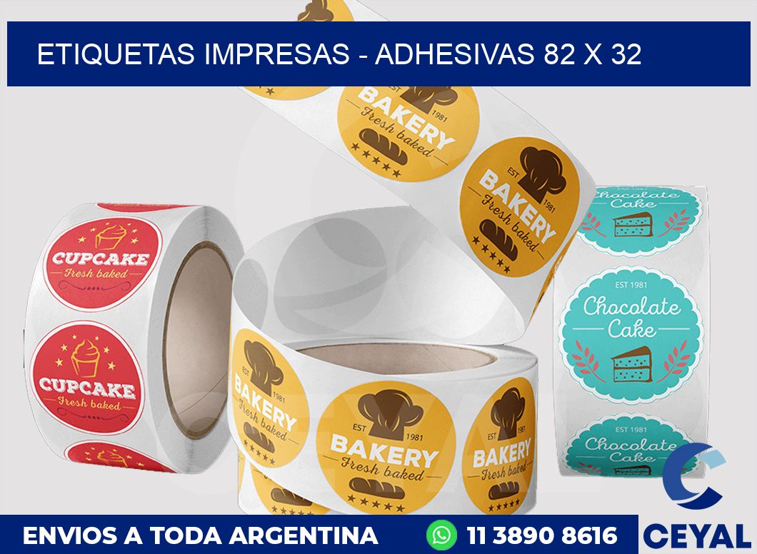 etiquetas impresas – Adhesivas 82 x 32