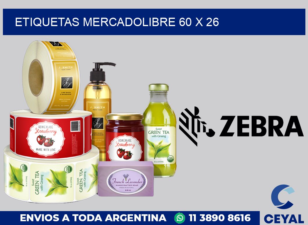 etiquetas mercadolibre 60 x 26