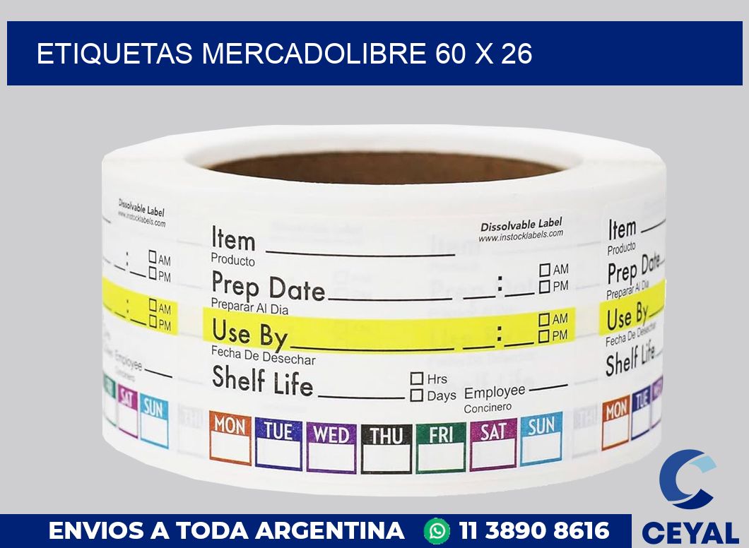 etiquetas mercadolibre 60 x 26