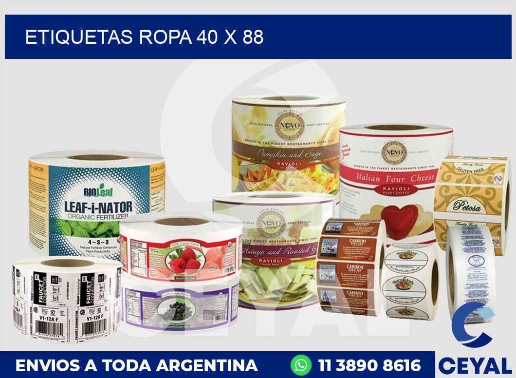 etiquetas ropa 40 x 88