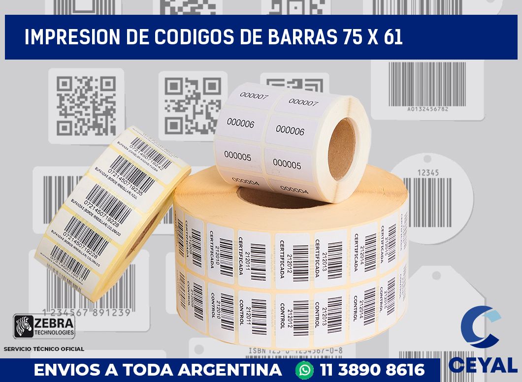 impresion de codigos de barras 75 x 61