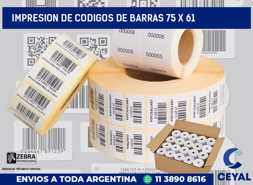 impresion de codigos de barras 75 x 61