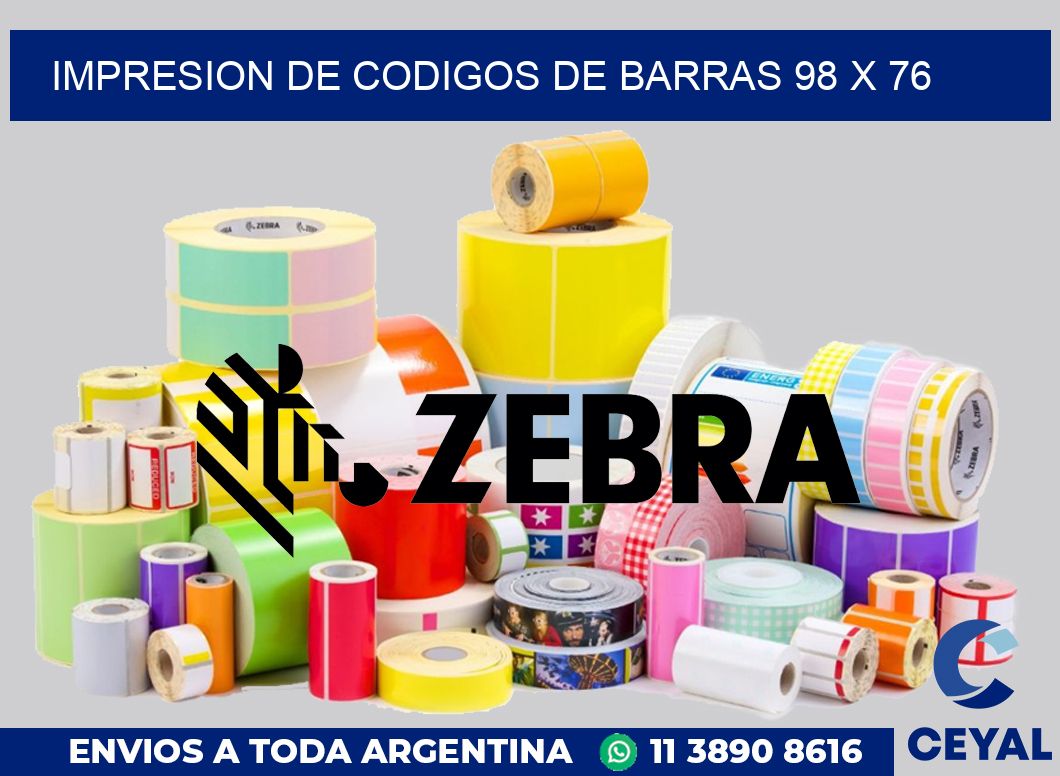 impresion de codigos de barras 98 x 76