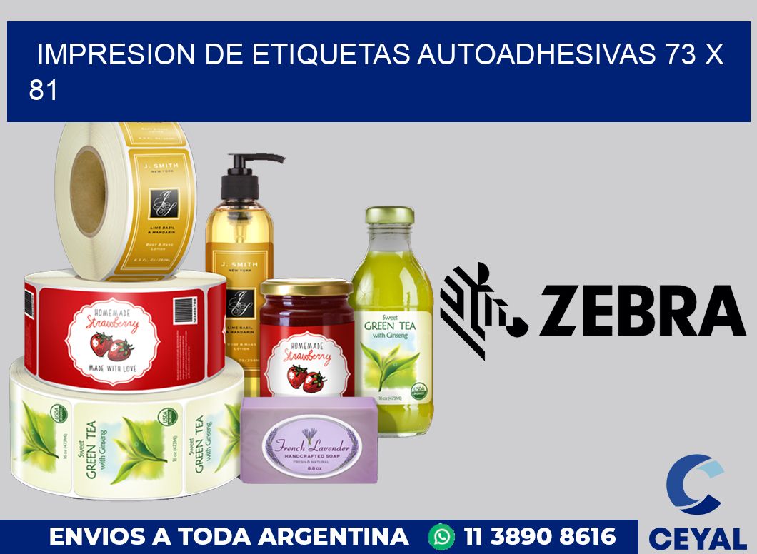 impresion de etiquetas autoadhesivas 73 x 81
