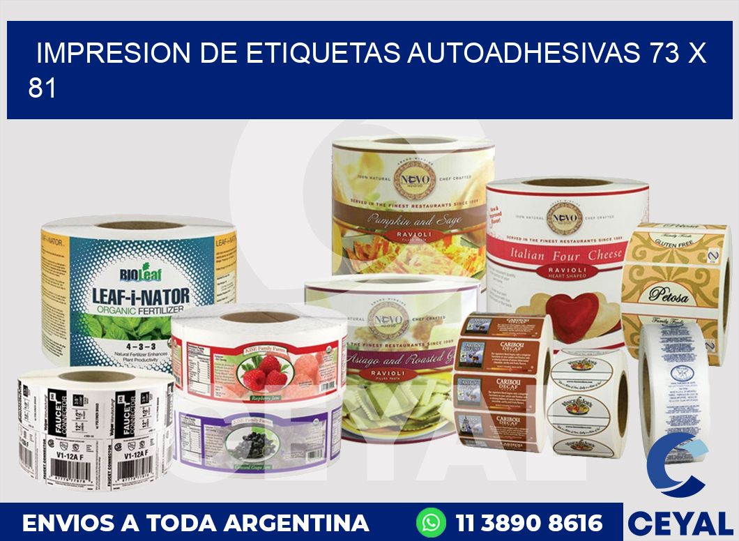 impresion de etiquetas autoadhesivas 73 x 81
