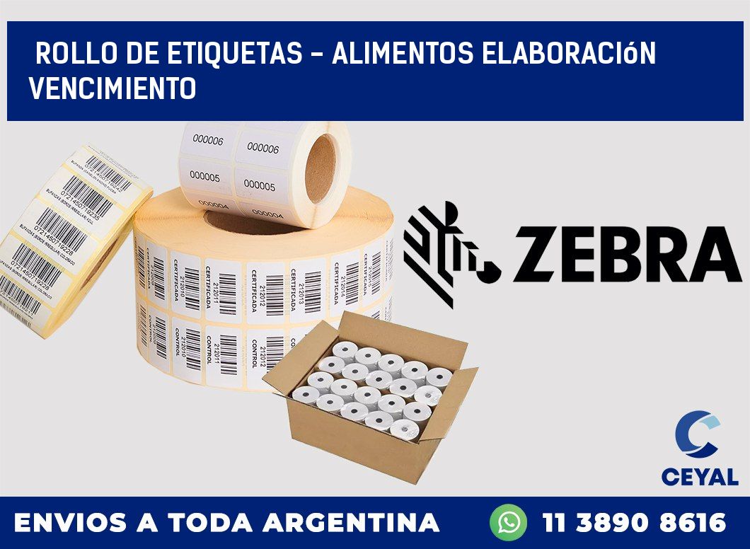 rollo de etiquetas – alimentos elaboración vencimiento