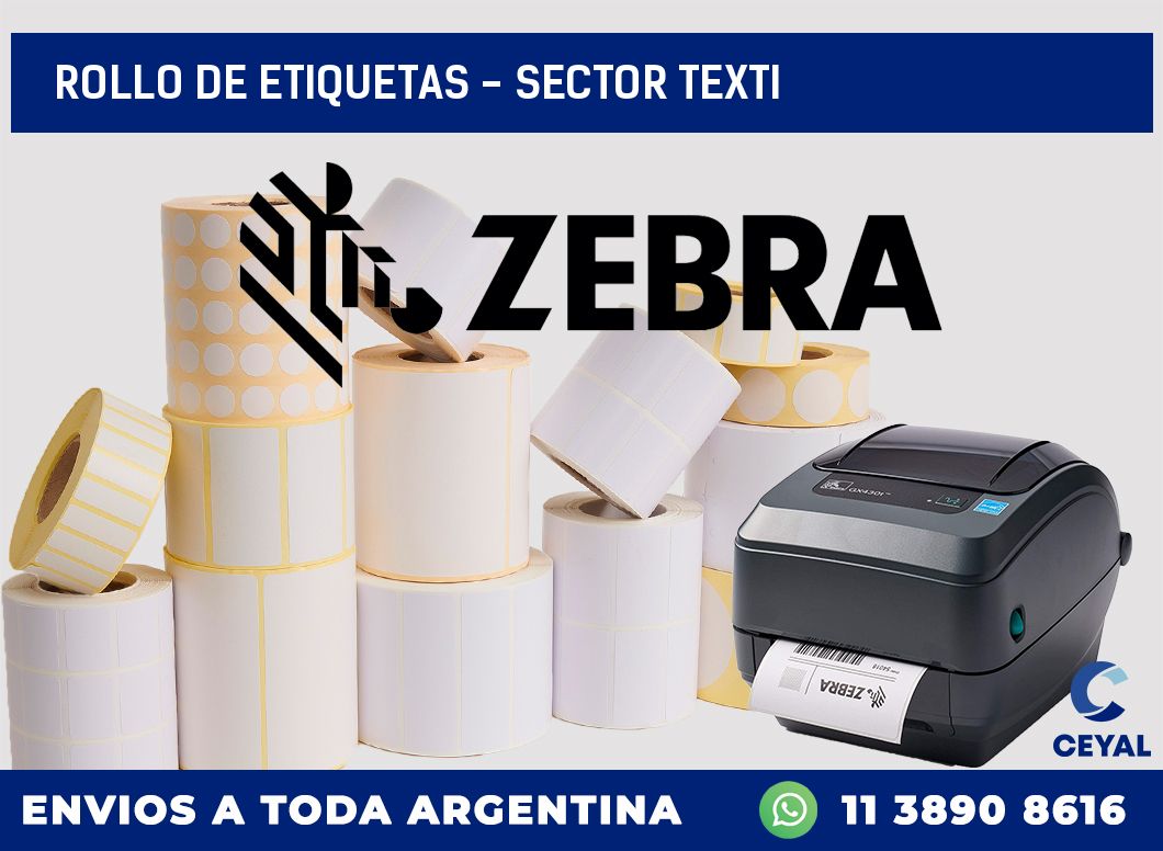rollo de etiquetas - sector texti
