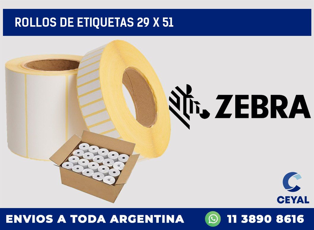 rollos de etiquetas 29 x 51