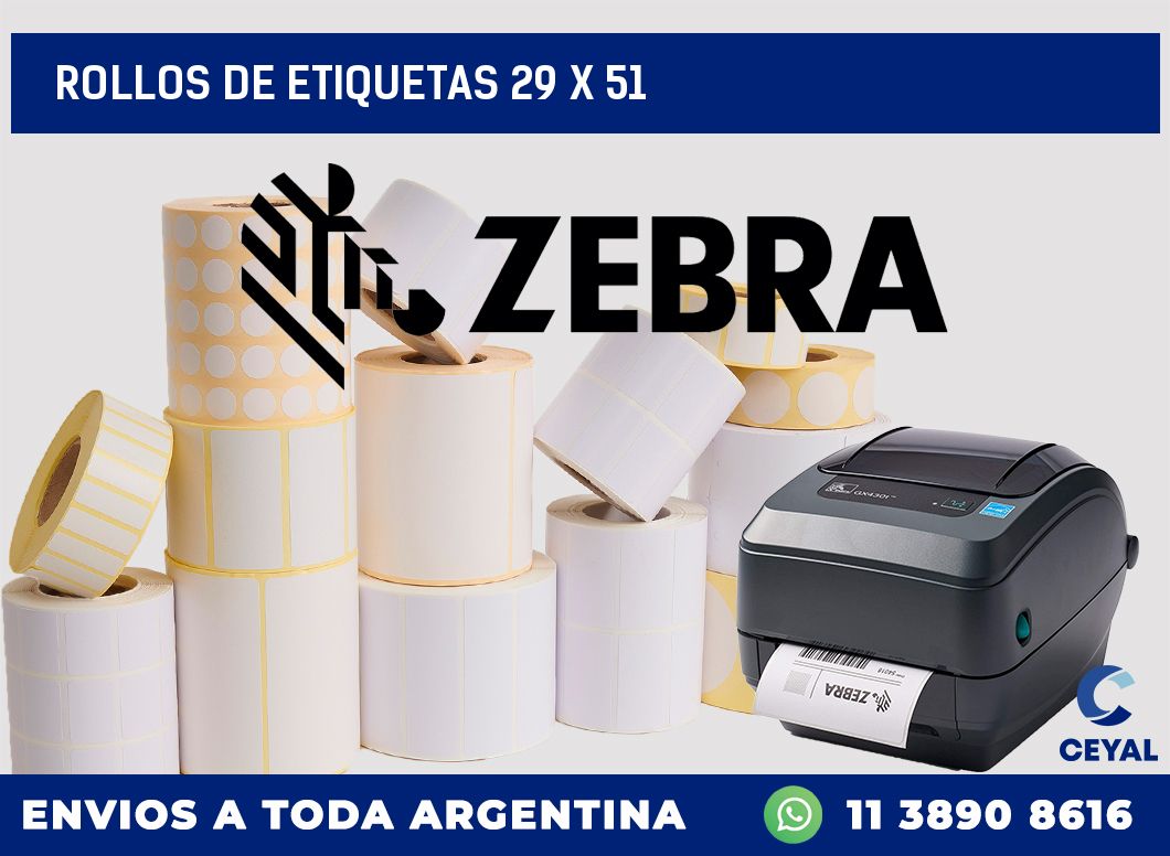 rollos de etiquetas 29 x 51