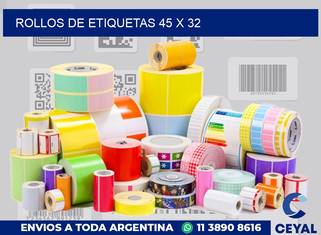 rollos de etiquetas 45 x 32