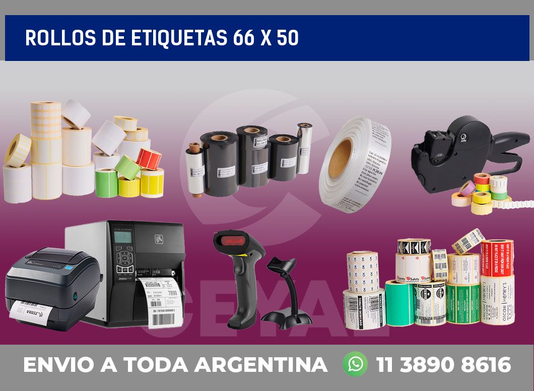 rollos de etiquetas 66 x 50