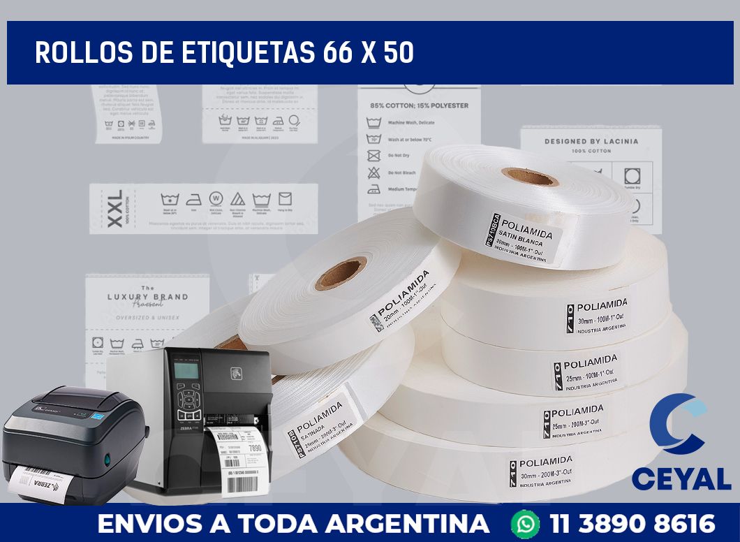 rollos de etiquetas 66 x 50