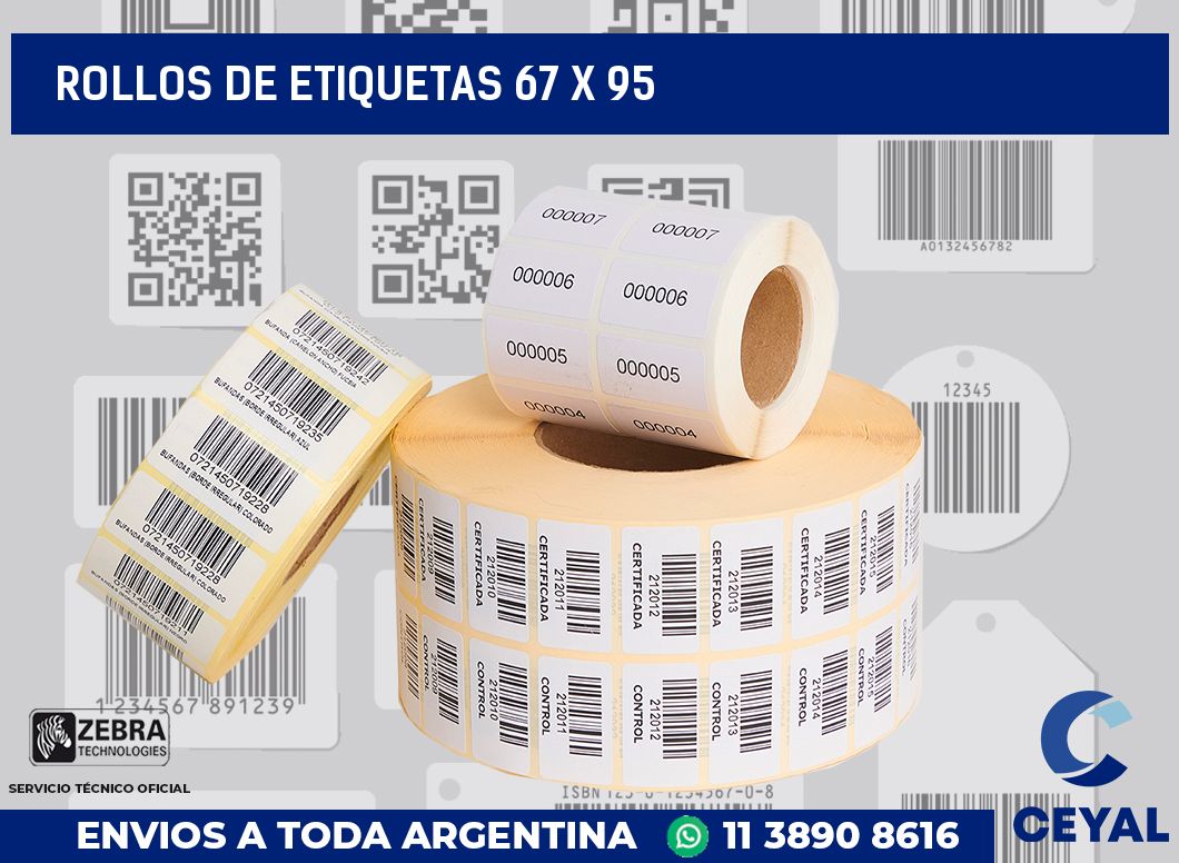 rollos de etiquetas 67 x 95