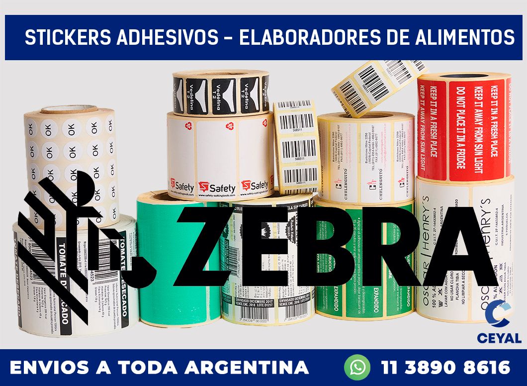 stickers adhesivos - elaboradores de alimentos