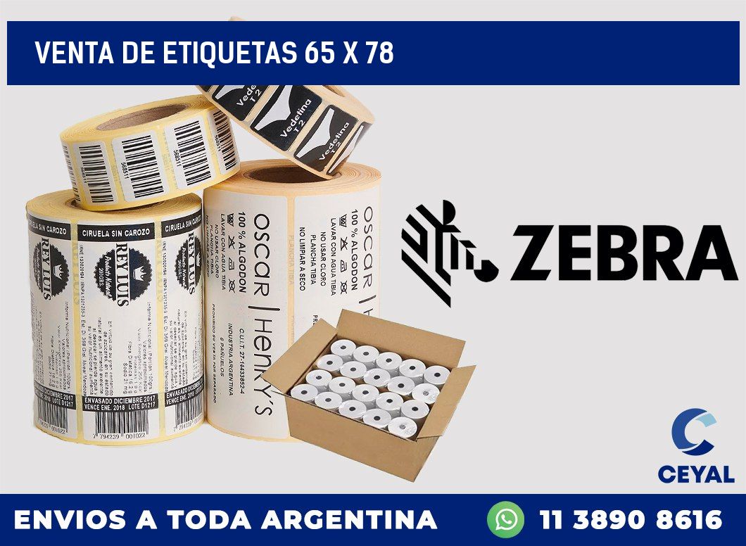 venta de etiquetas 65 x 78