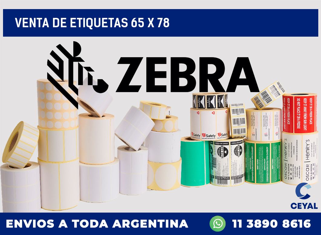 venta de etiquetas 65 x 78