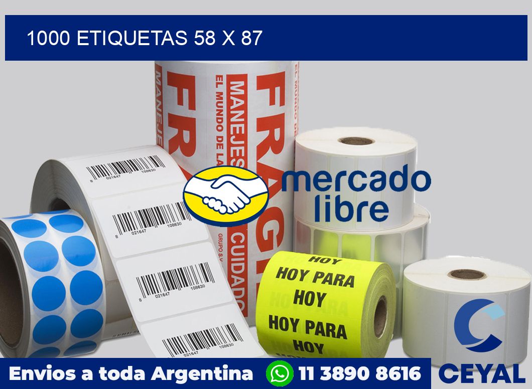 1000 etiquetas 58 x 87