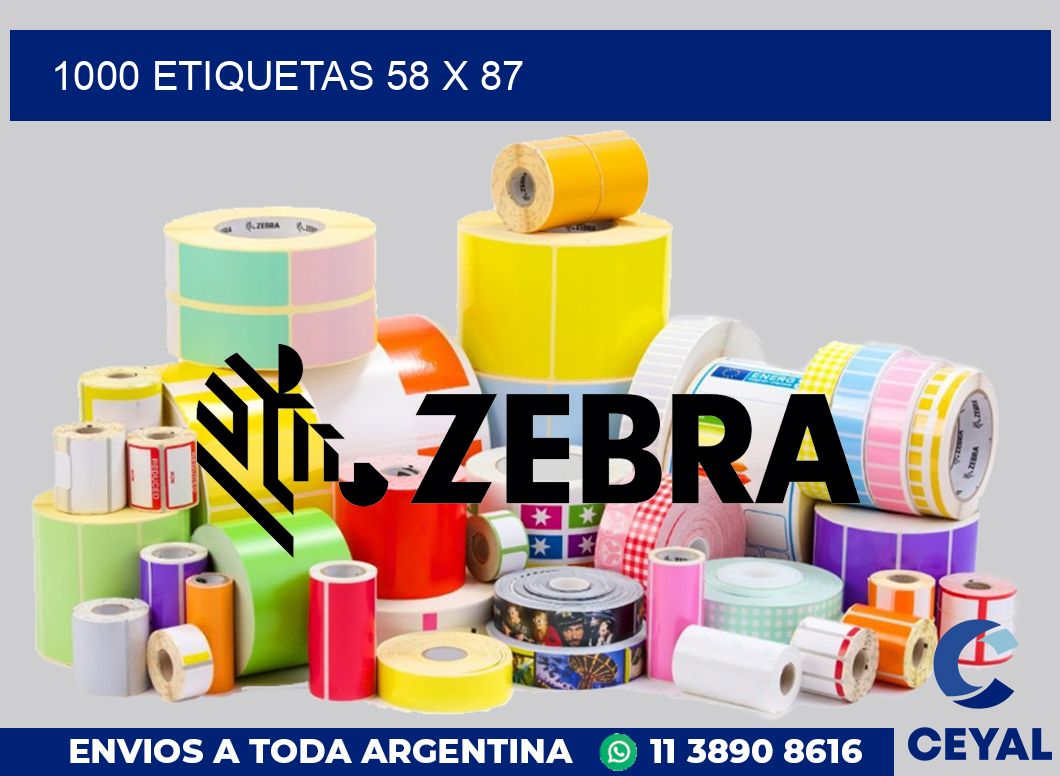 1000 etiquetas 58 x 87