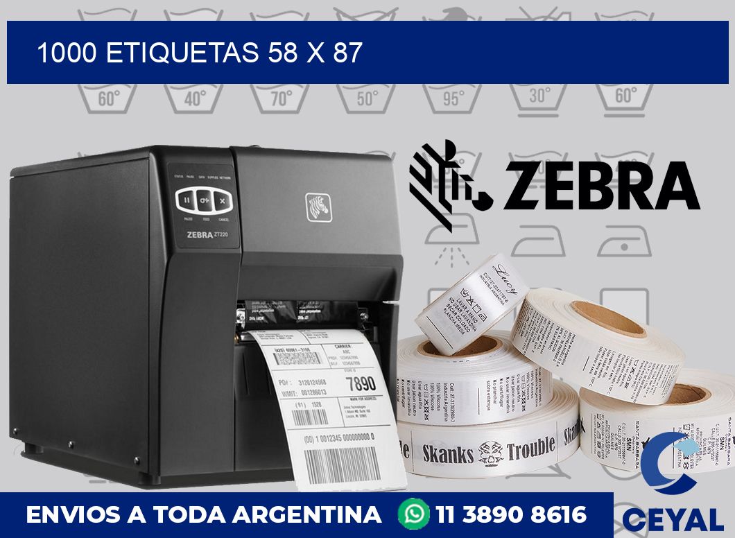 1000 etiquetas 58 x 87