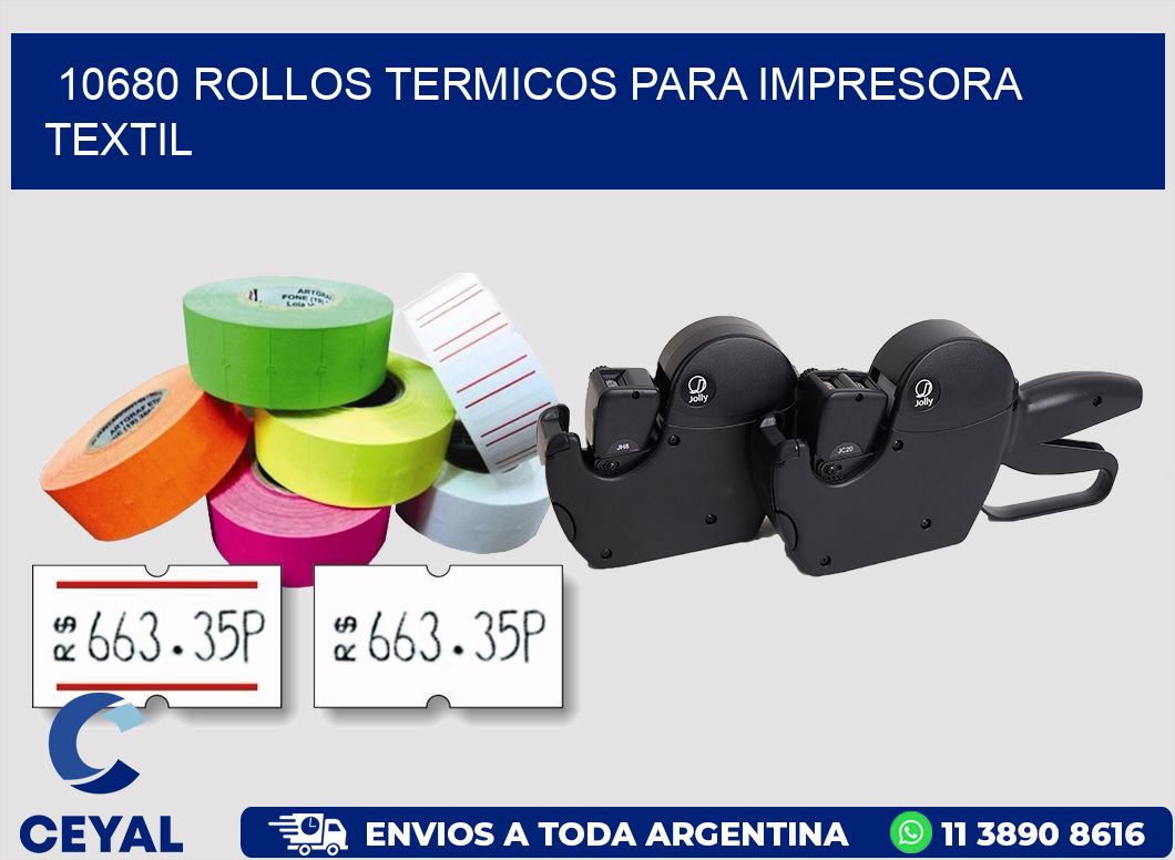 10680 rollos termicos para impresora textil