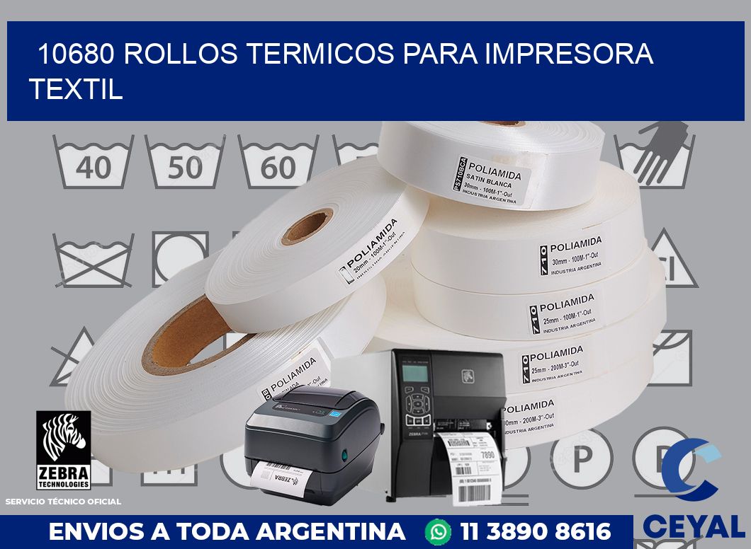 10680 rollos termicos para impresora textil