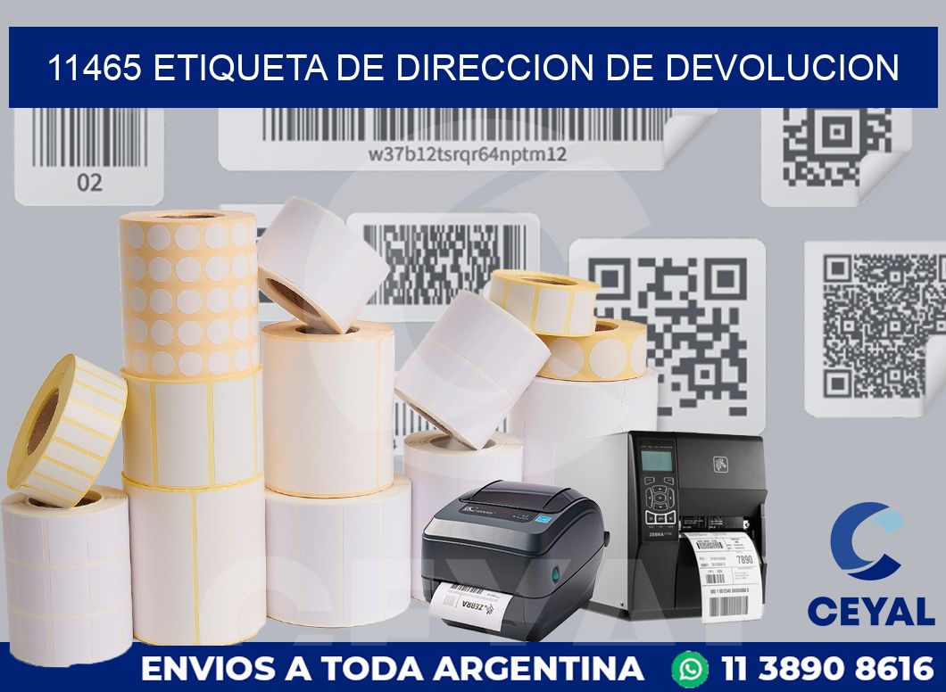 11465 Etiqueta de direccion de devolucion