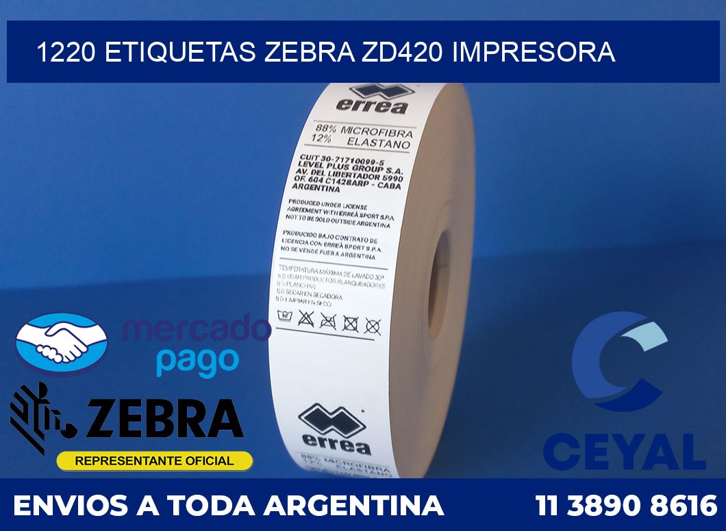1220 etiquetas Zebra zd420 impresora