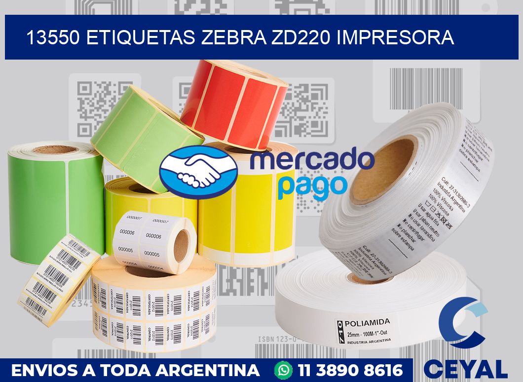 13550 etiquetas Zebra zd220 impresora