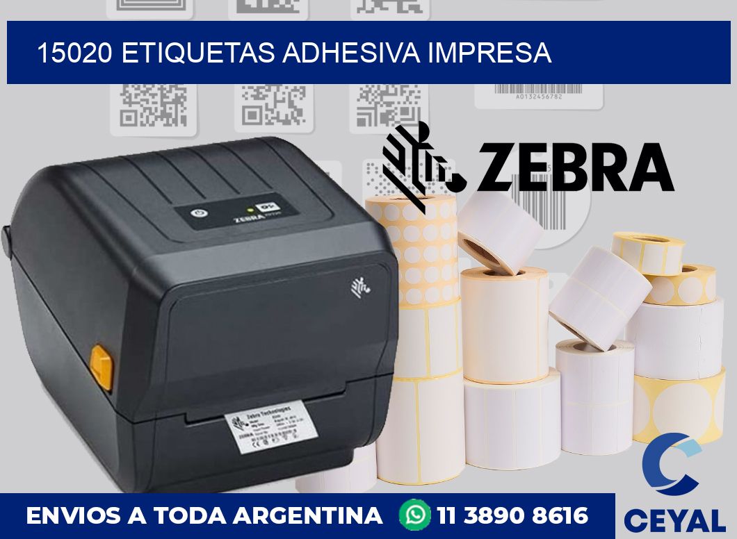 15020 etiquetas adhesiva impresa
