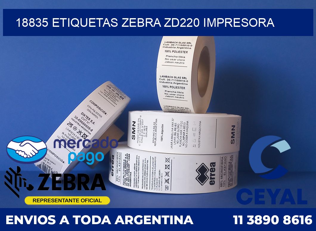 18835 etiquetas Zebra zd220 impresora