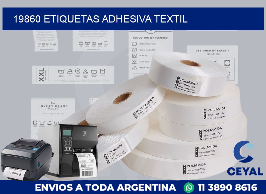 19860 etiquetas adhesiva textil