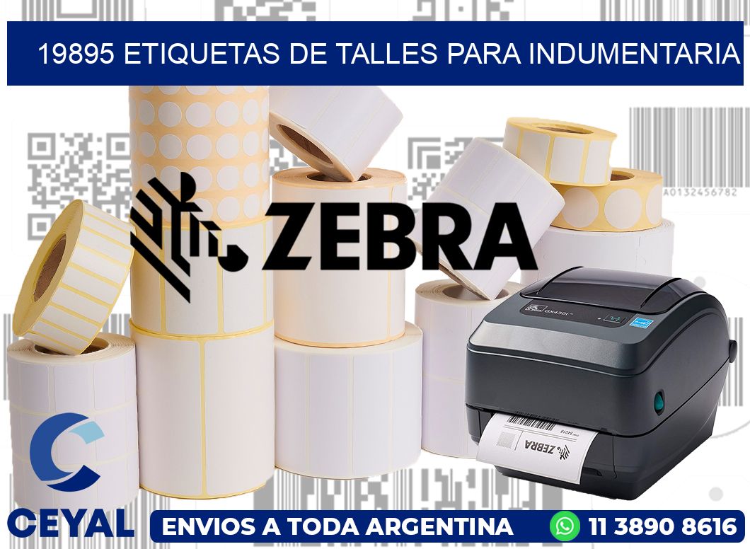 19895 Etiquetas de Talles para indumentaria