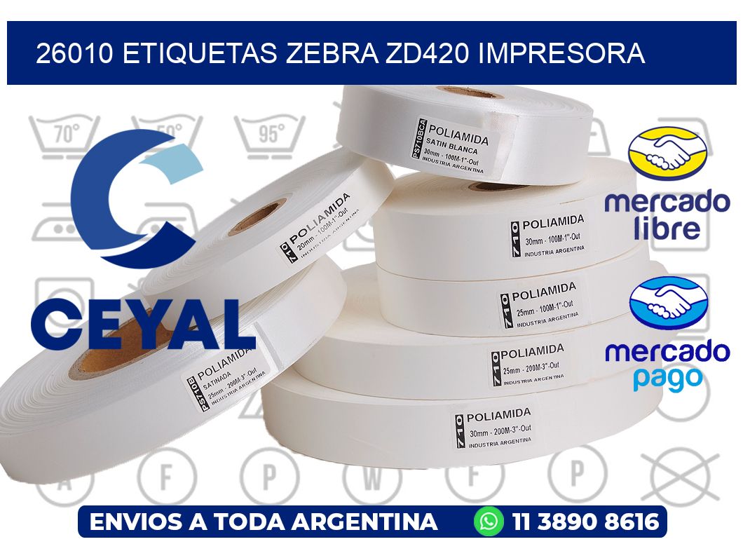 26010 etiquetas Zebra zd420 impresora