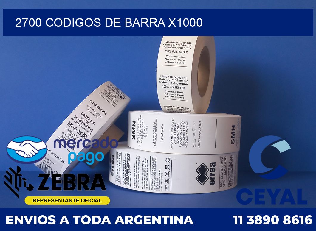 2700 Codigos de barra x1000